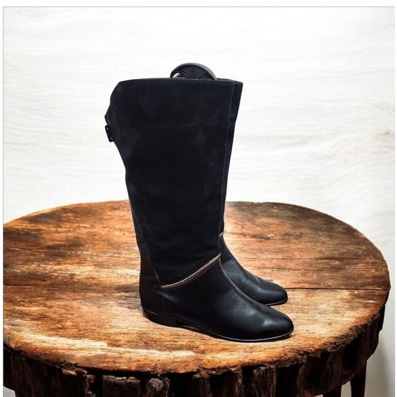 La Vallee Vintage Boots Size 11 Black Leather Pull On New Condition - Picture 16 of 16